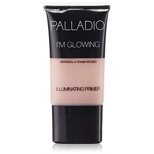 Palladio I'm Glowing Illuminating Primer, 0.67 oz, Pearly Pink Makeup Primer for Face, Contains Aloe Vera, Grape Seed Oil, Green Tea