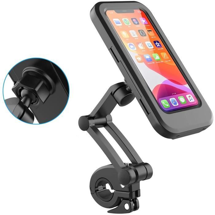 support de téléphone portable vélo, support téléphone vélo etanche avec écran tactile,360 degrés support moto guidon de vélo suppo