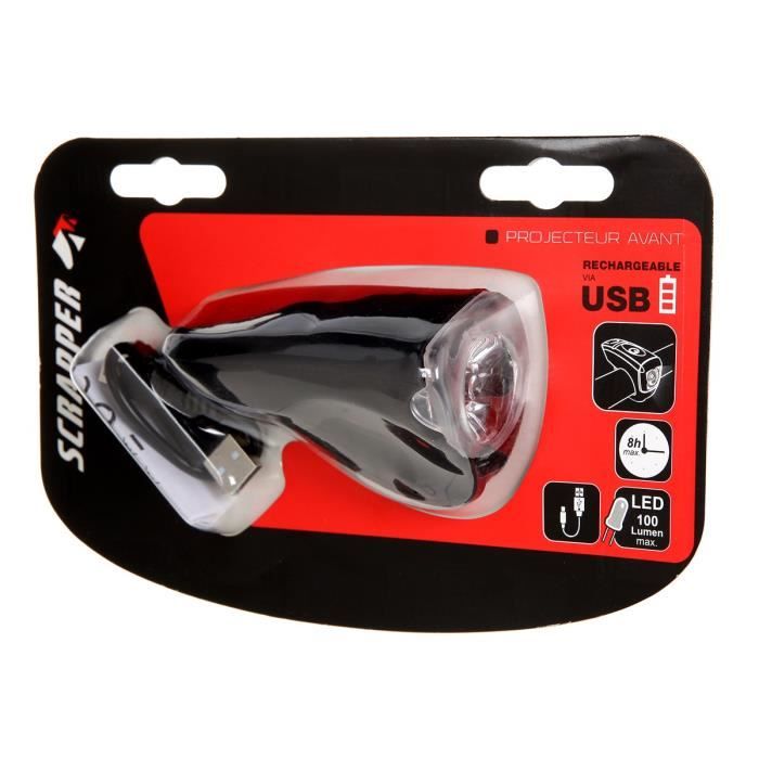 SCRAPPER Eclairage Vélo Avant USB - Rouge