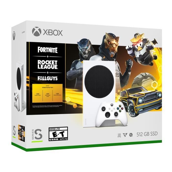 Pack Xbox Series S + 3 jeux (Rocket League, Fallguys et Fortnite) - Compatible 4K HDR