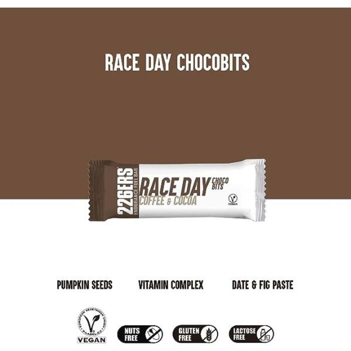 Barres de nutrition 226ERS Race Day Bar Choco Bits 40g Coffee - blanc/marron - TU
