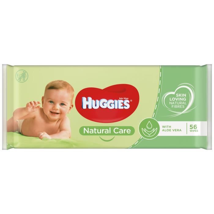 HUGGIES Natural Care – Lingettes Bébé x56