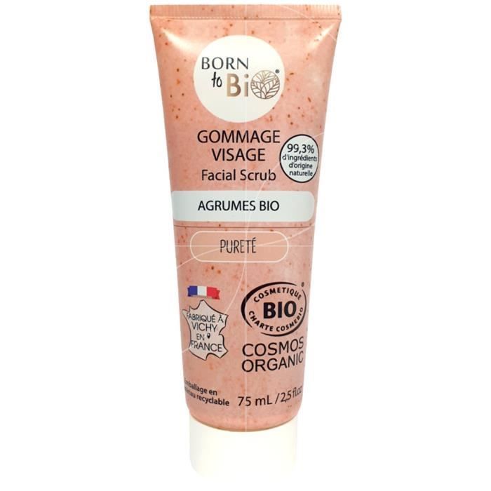 Born to Bio - Gommage visage Agrumes bio - 75ml - Cosmetiques Bio