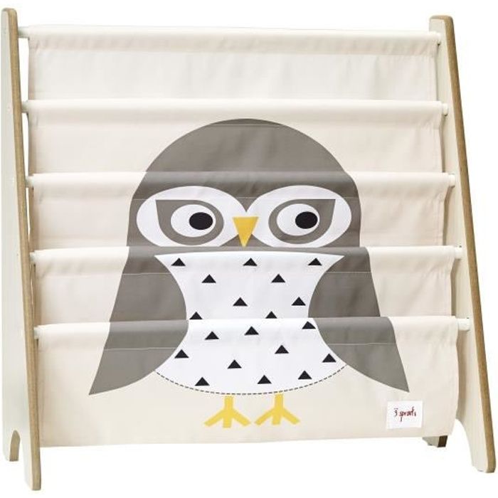 Rangement livres chouette - Enfant - Bois - 4 compartiments