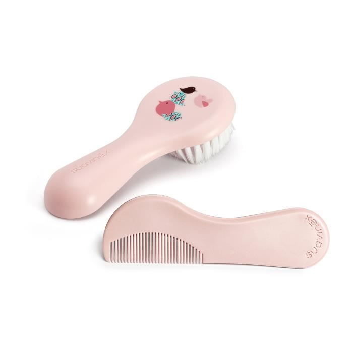 Suavinex Soin Set Brosse + Peigne Rose