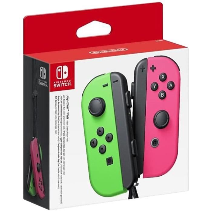 Manettes Joy-Con Vert Néon / Rose Néon pour Console Switch