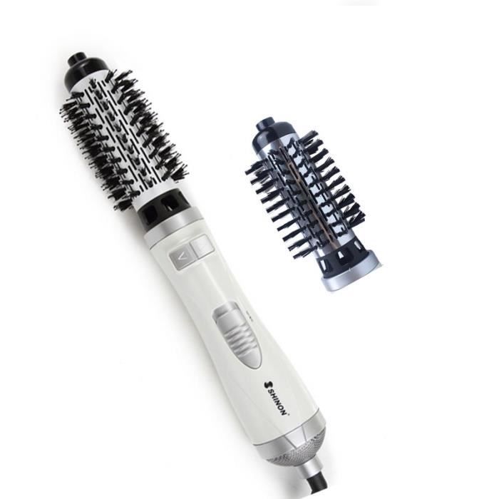 Brosse sèche-cheveux rotative 2 en 1, brosse ronde professionnelle pour sèche-cheveux à Air chaud, peigne pour Salon  EU -WILM4460