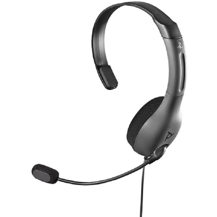 Casque Chat PDP LVL30 Gris pour PS4 - Casque Filaire Stéréo avec Microphone Flexible - Sous Licence Officielle