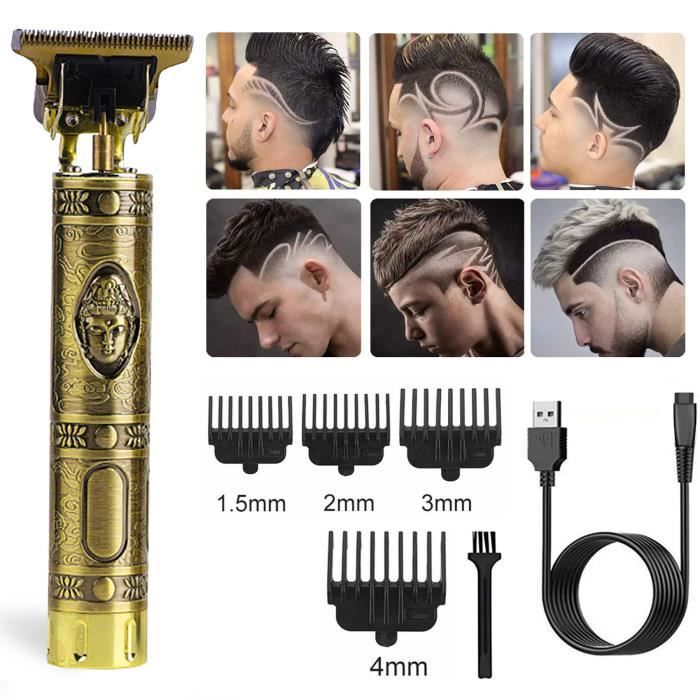 7MAGIC Tondeuse cheveux multifonctionnelle tondeuse barbe professionnelle avec 4 peignes - Chargement USB