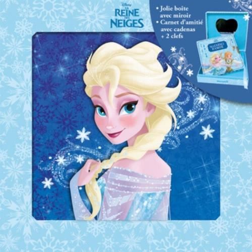 Mon coffret secret La Reine des Neiges. Une jolie boîte avec miroir et un carnet d'amitié avec cadenas + 2 clefs