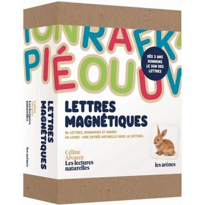 Coffret Lettres Magnétiques - Céline Alvarez - Bois Aimanté - 86 Pièces - Livret Inclus