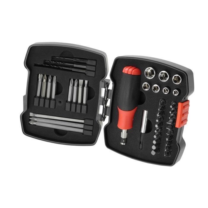 Coffret Tournevis à cliquet manuel avec embouts (43 pièces) BLACK+DECKER - A7175-XJ