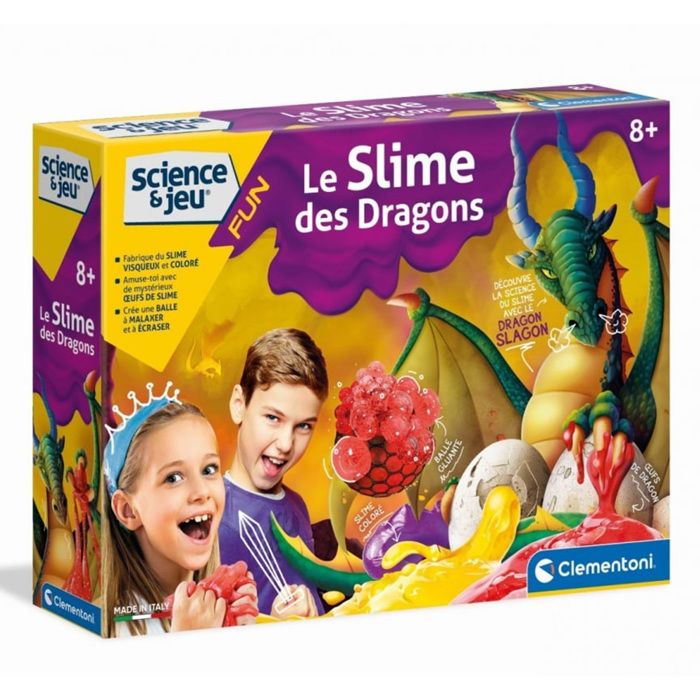 Coffret Slime - Clementoni - Le Slime des dragons - Éducatif et amusant - Sûr et non toxique - Durable