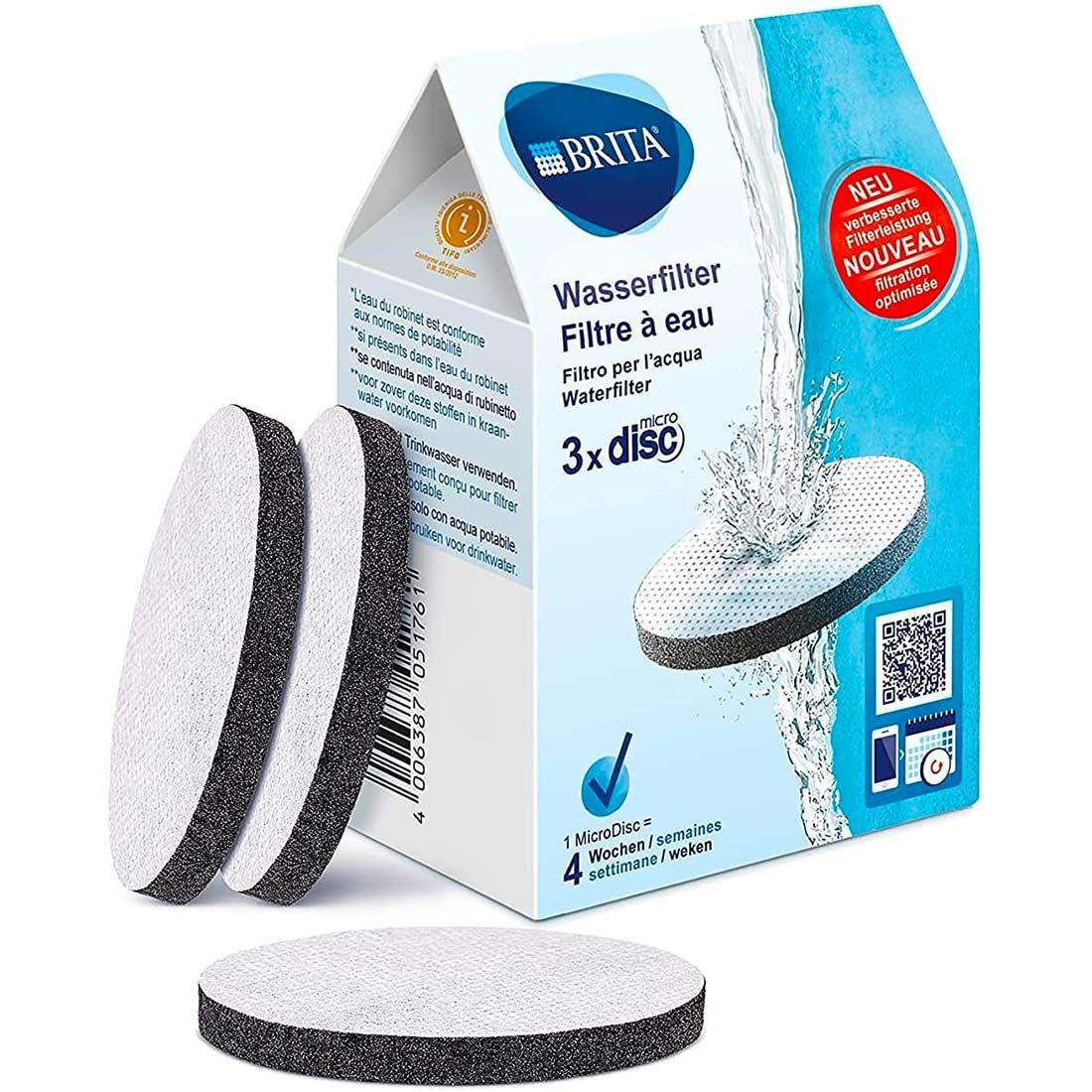 Carafe filtrante - BRITA 3 FILTRES MICRODISC