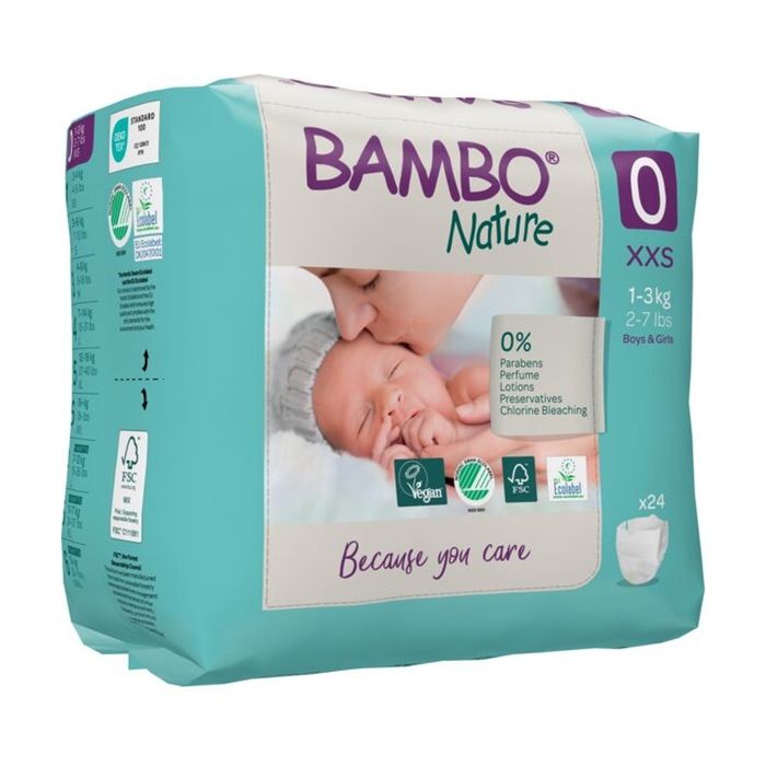 BAMBO NATURE  couche bebe taille  0 ; 1-3 Kg  24u