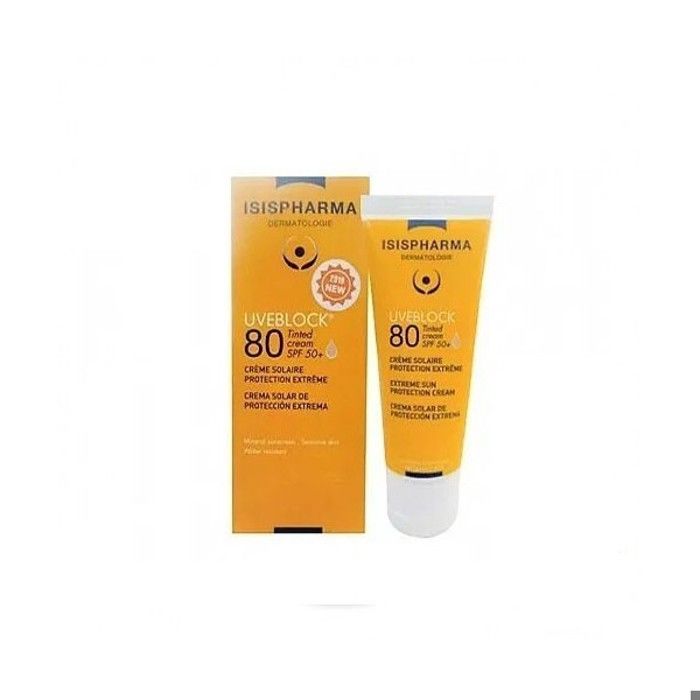 Crème Solaire Colorée - ISISPHARMA - Uveblock - SPF80 - 40ml - Hypoallergénique