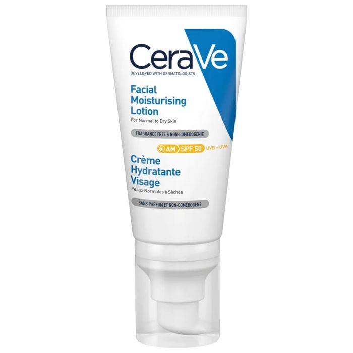 CeraVe crème hydratante visage SPF50 peaux normales à sèches | 52ml