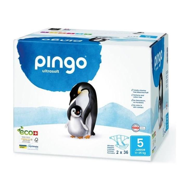 Pingo Junior Taille5 – 11-25KG – 2 Sachets de 36 Couches