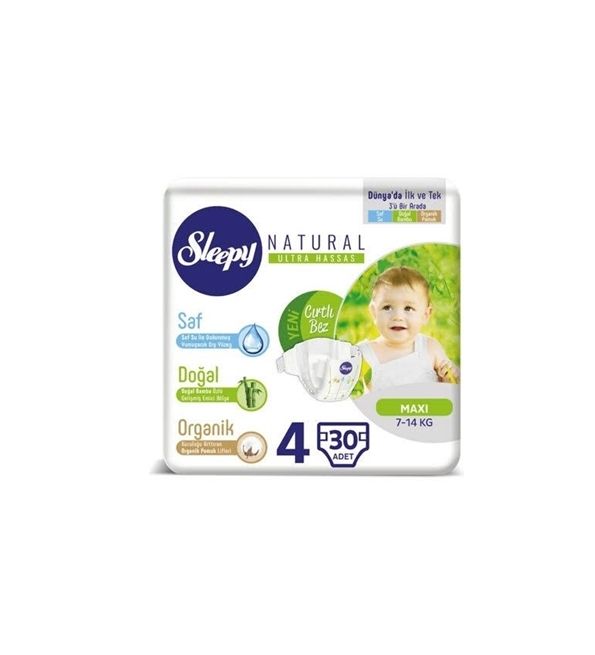 Sleepy Natural 4, Couches Maxi 7-14kg/30pcs