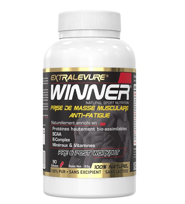 WINNER GAINER Prise de Masse Musculaire Anti Fatigue 90Gélules