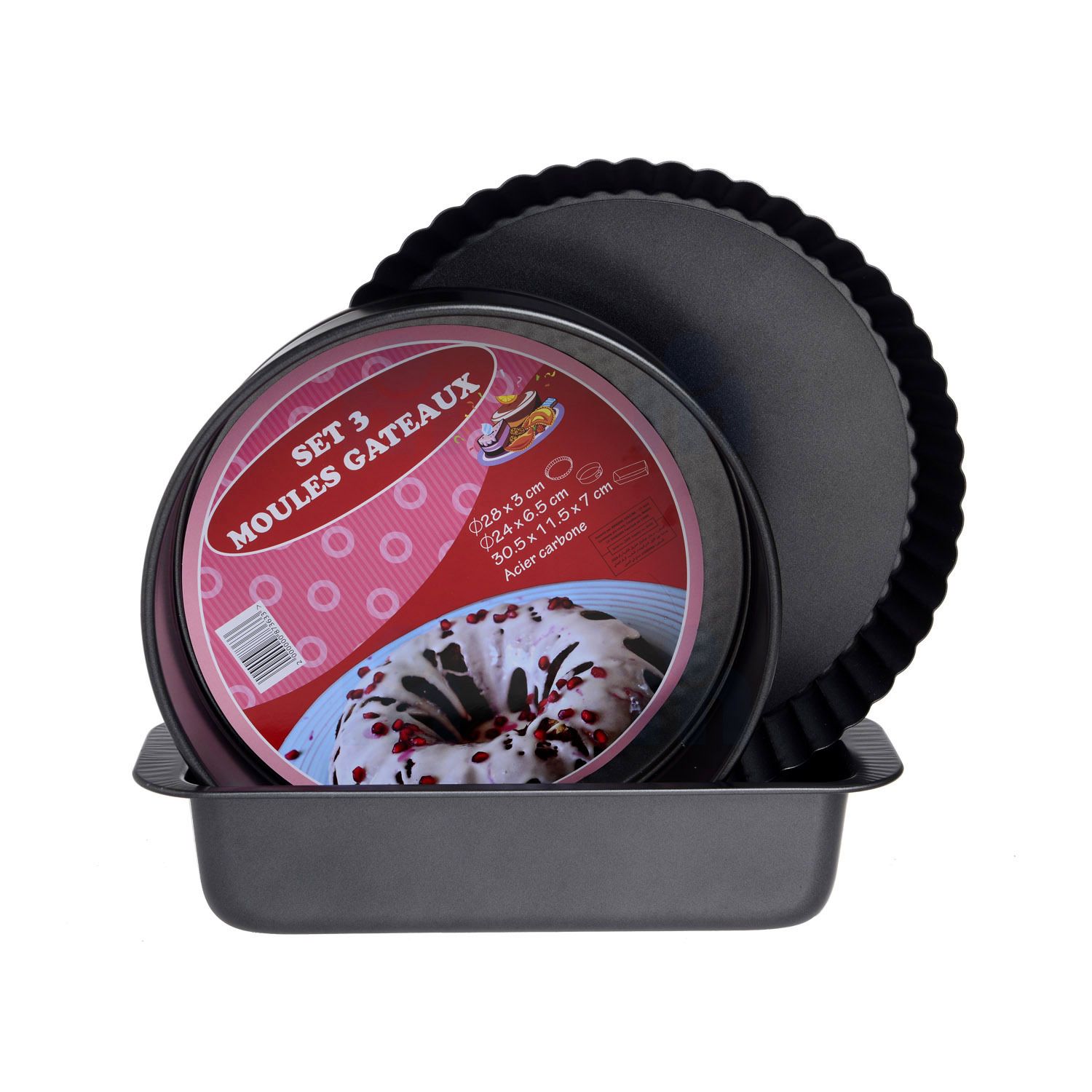 Set 3 moules gâteaux anti-adhésif - TITANIC CREATION
