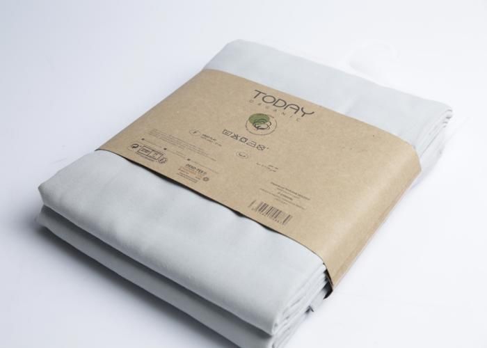Drap plat coton bio 240x300 cm 57 fils zinc Marjane 104883
