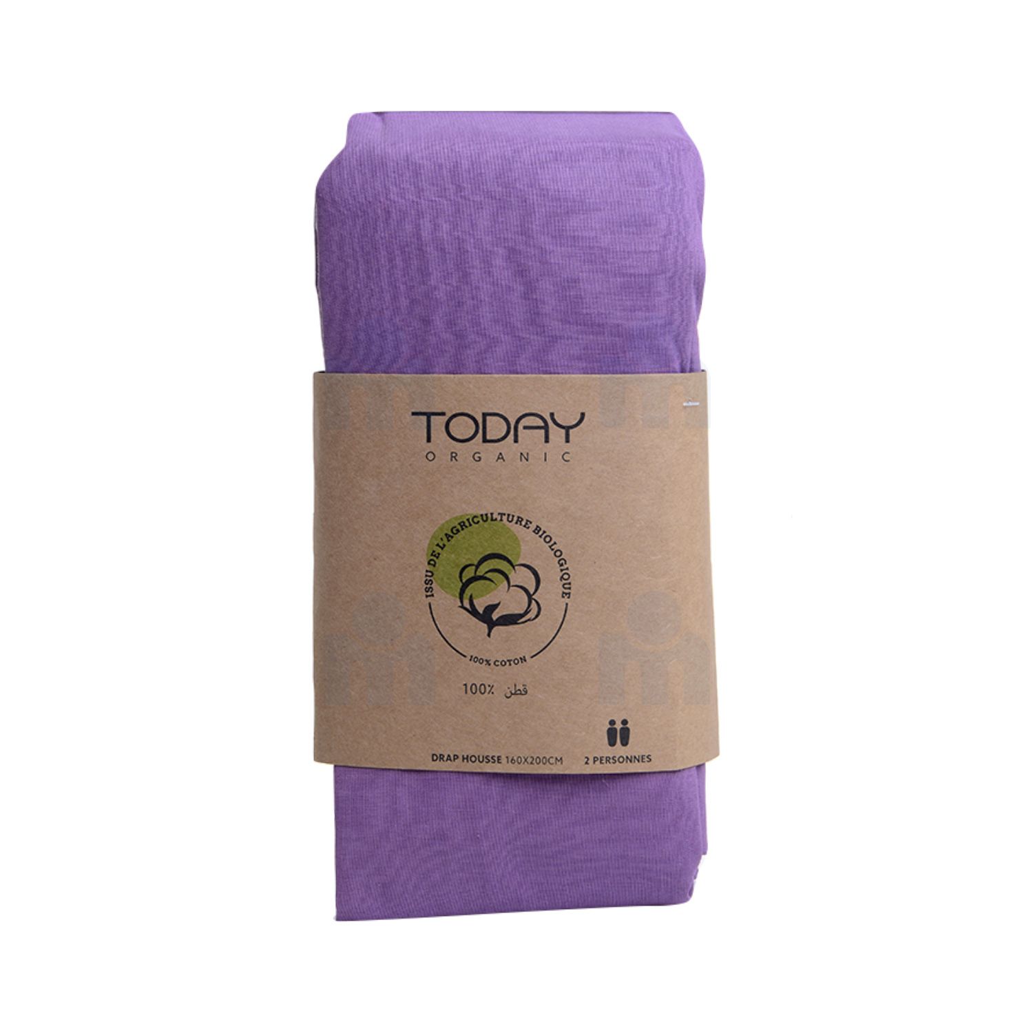 Drap housse coton bio 57 fils 160x200cm figue x1 pièce - TODAY