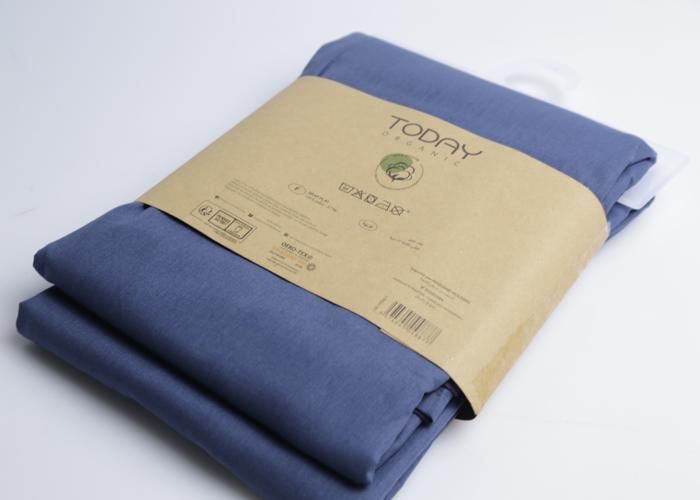 Drap plat coton bio 57 fils 240x300cm ciel d'orage x1 pièce - TODAY