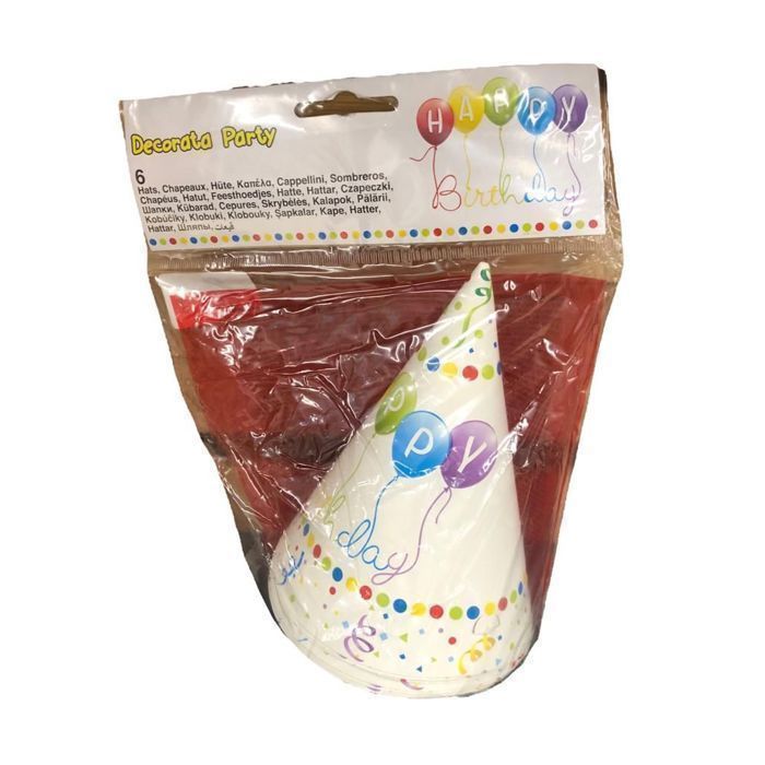 Chapeaux - AUTRE - Happy Birthday - 6 pièces - Carton - Mixte - Intérieur