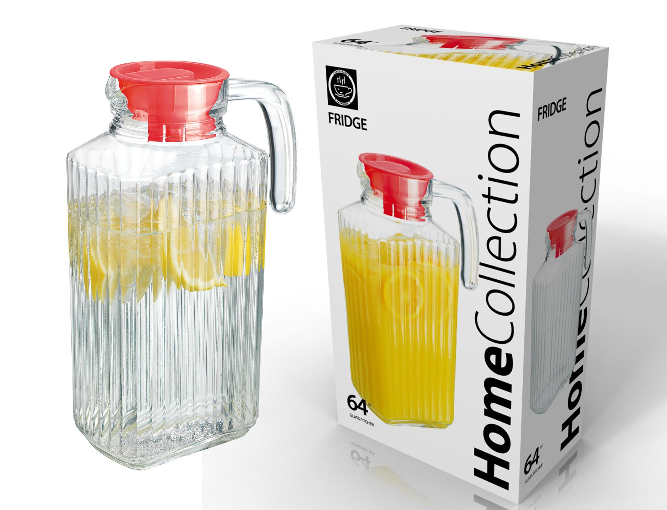 Broc A Eau En Verre Avec Couvercle 1,8L