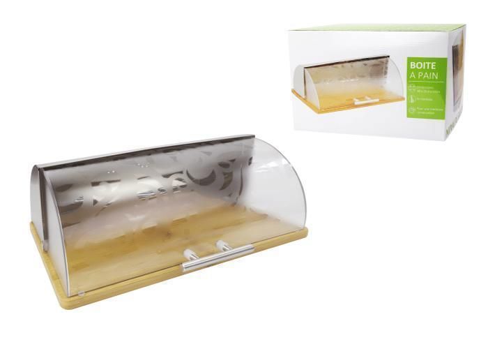 Boîte À Pain En Bois Et Plastique - 38 Cm