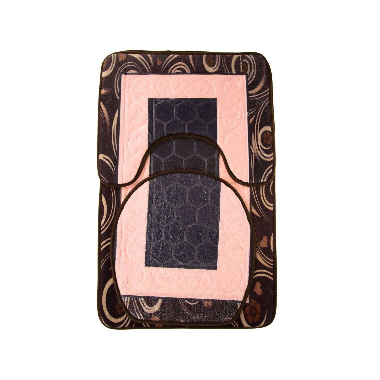 Set Tapis Salle De Bain - Gauffres - 3 Piéces