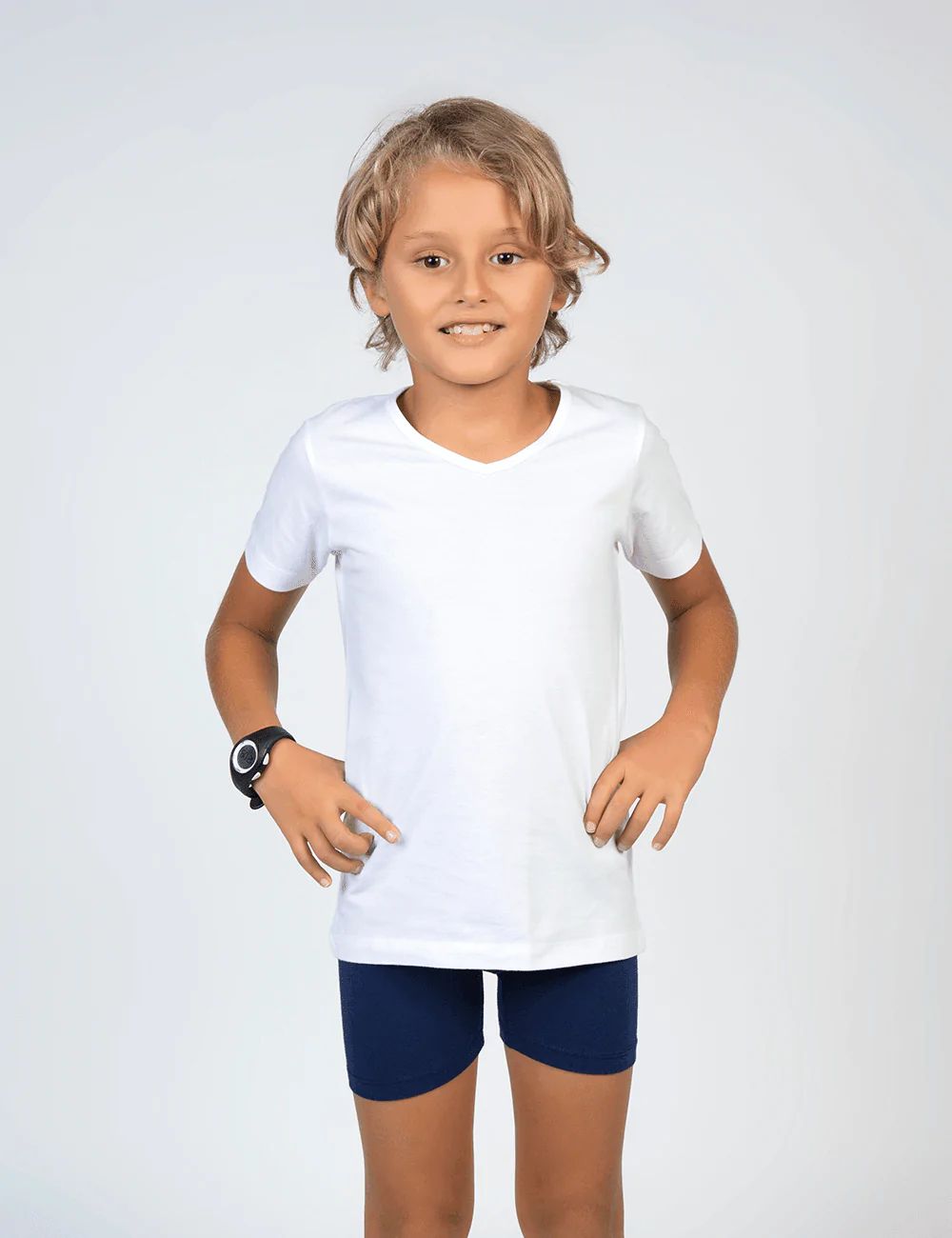 T-Shirt Col V Manches Courtes Pour Garçon - PARTNER'S