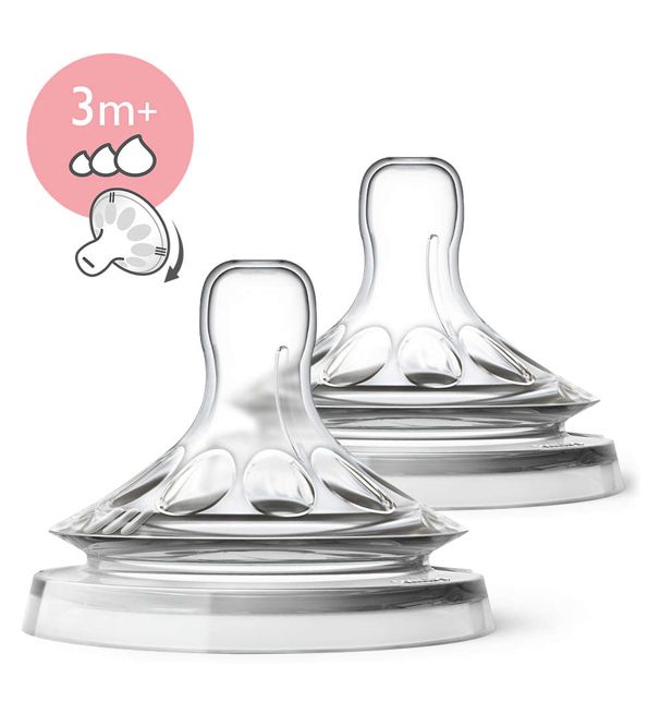 Avent - SCF045/27 - Tétine Natural 3 mois et + (Débit Variable)