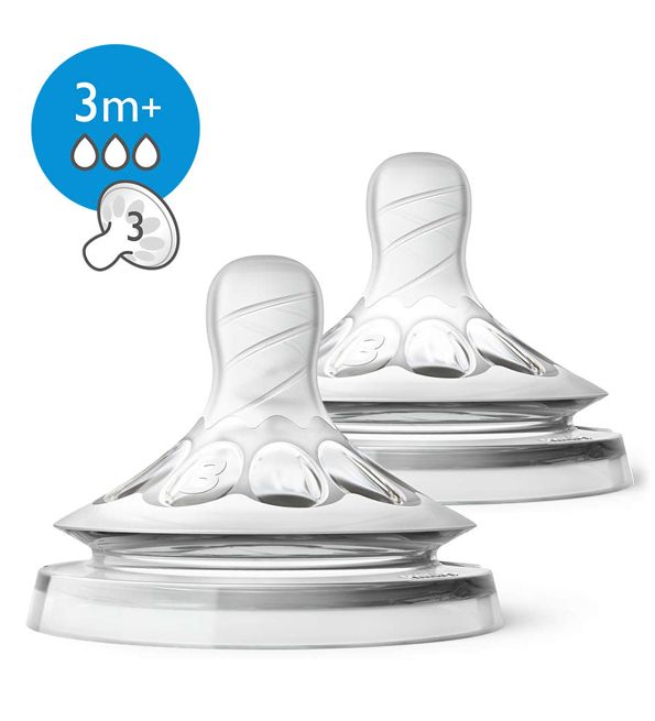Avent - SCF043/27 - Tétine Natural 3 mois et + (Débit Moyen)