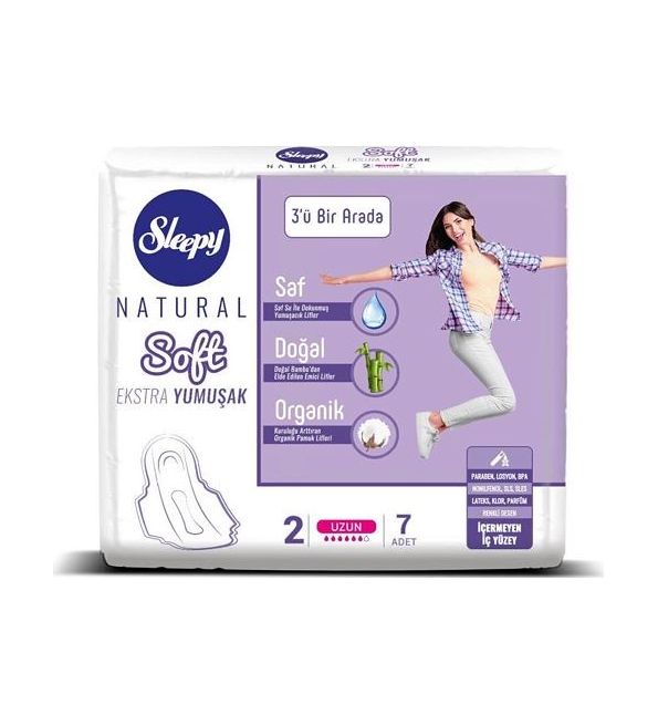 Sleepy Natural Extra Soft Long 3in1 Pads 7 Pcs