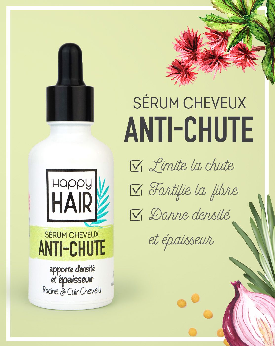 Sérum ANTI-CHUTE pour Stopper la Chute et Fortifier les Cheveux