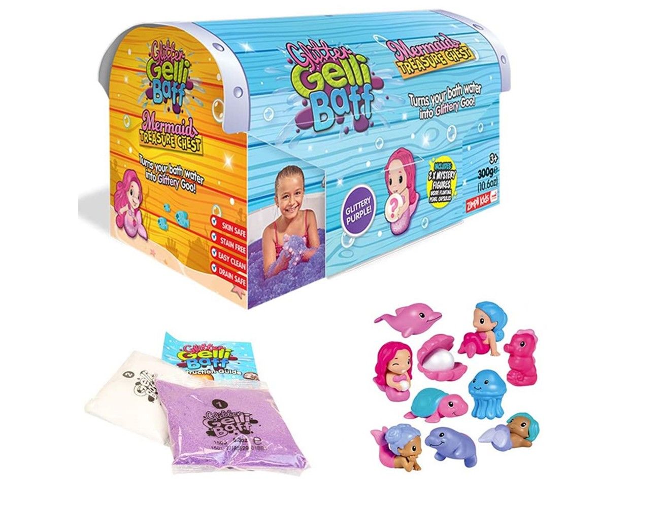 Mermaid Treasure Chest Box Purple
