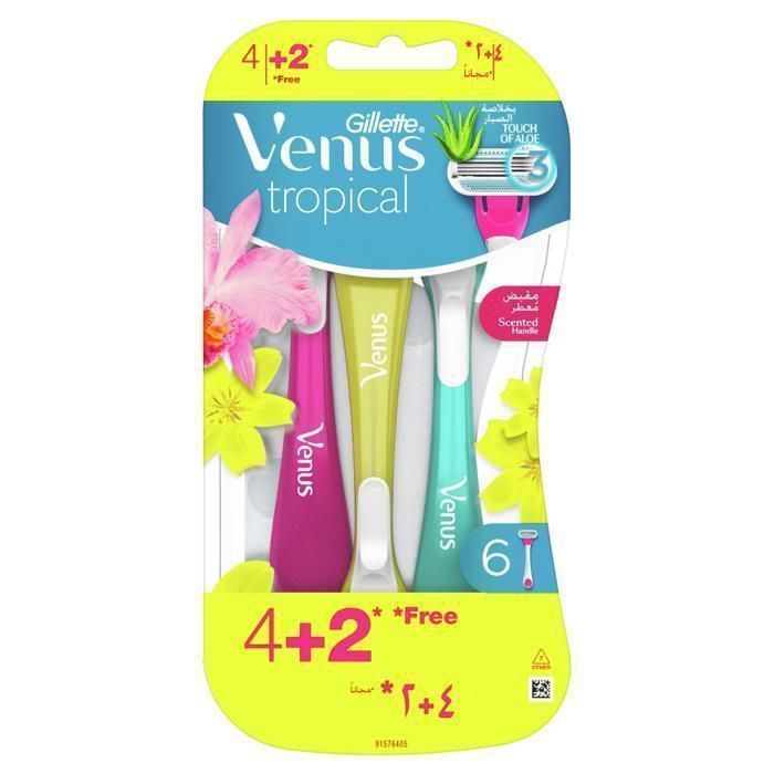 Venus Rasoir Jetable Tropical 3 Lames - 4+2 GRATUITS