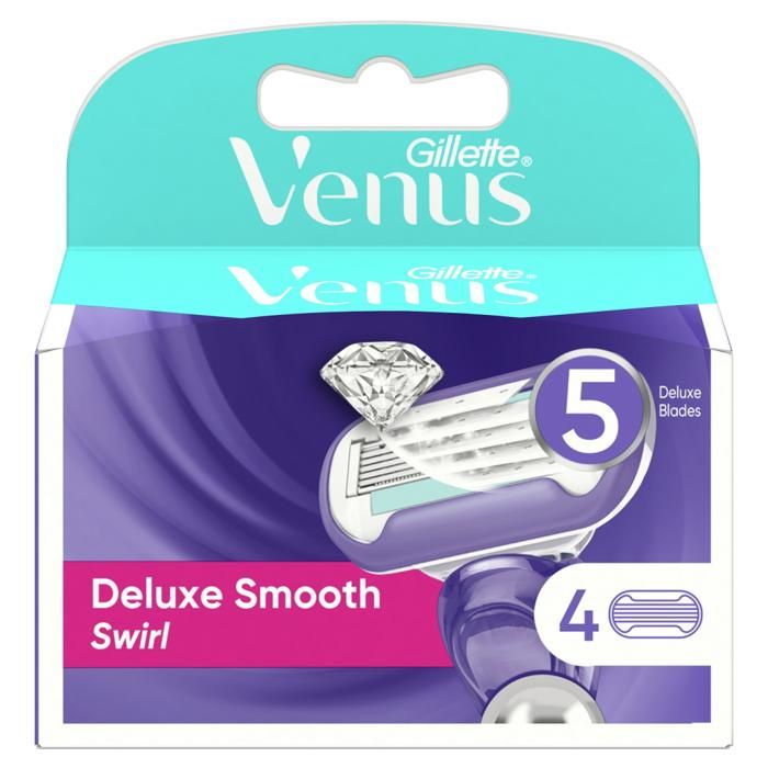 Venus Recharges de Lames de Rasoir Deluxe Smooth Swirl 5 Lames - 4 unités
