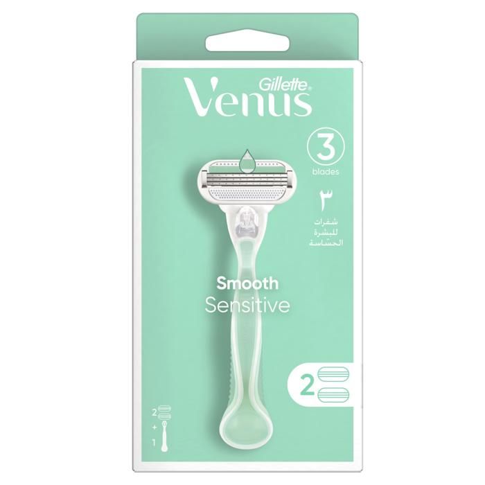 Rasoir rechargeable Smooth Sensitive 3 lames + 2 cartouches - VENUS