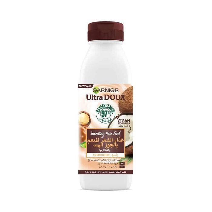 Garnier Ultra Doux -  Hair Food   Après Shampooing lissant pour cheveux bouclés crépus   350ml