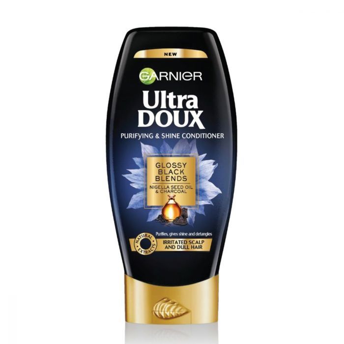 Ultra Doux -  Après Shampoing purification et brillance Charbon et Nigelle pour cheveux gras   200ml