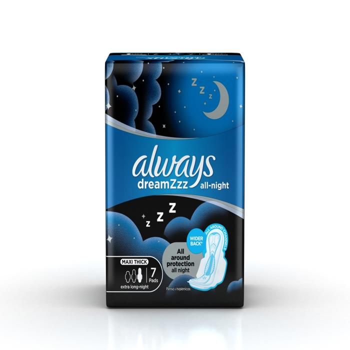 Serviettes hygiéniques maxi thick extra long-night x7 unités - ALWAYS
