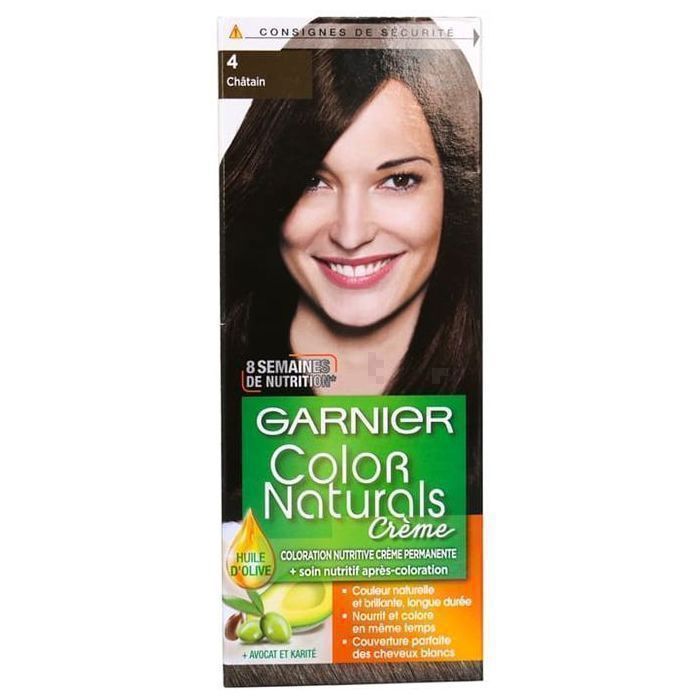 Color Naturals -  Crème colorante permanente   CHATAIN 4