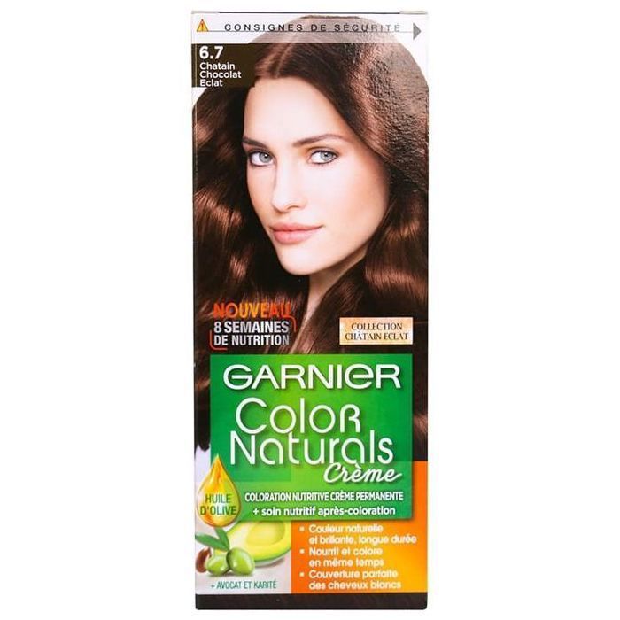 Color Naturals   Crème colorante permanente   CHATAIN ECLAT 6.7