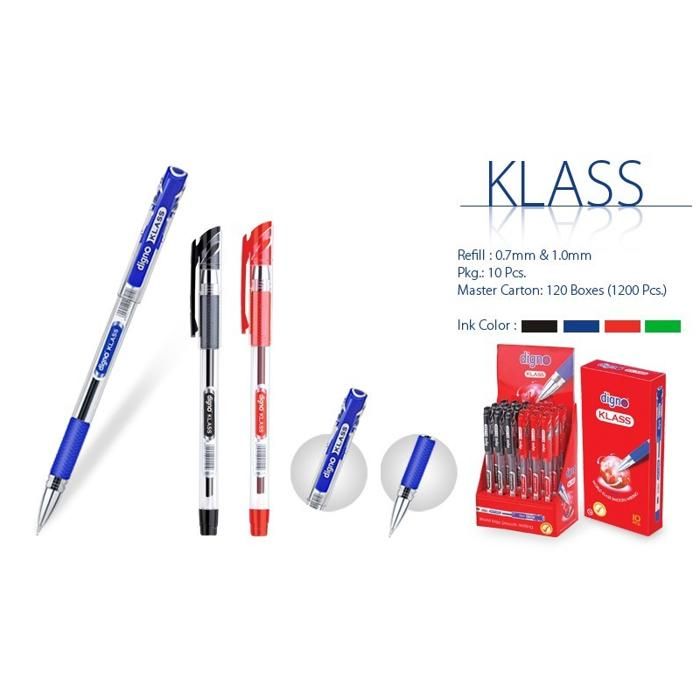 Stylo à bille DIGNO KLASS rouge en boite de 10 unités