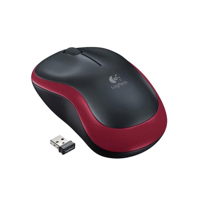 SOURIS SANS FIL LOGITECH MOUSE M185 NOIRE + ROUGE