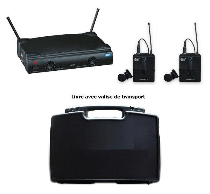 KIT DOUBLE MICRO CRAVATE SANS FIL UHF BETA LWM-5537