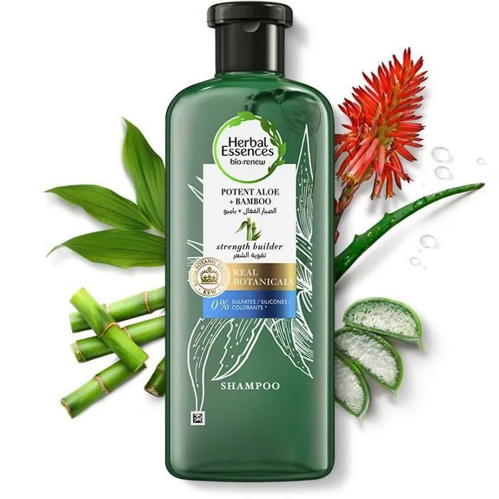 Herbal Essences Shampoing Sans Sulfates Fortifiant à l'Aloe Vera et Bambou - 400ml